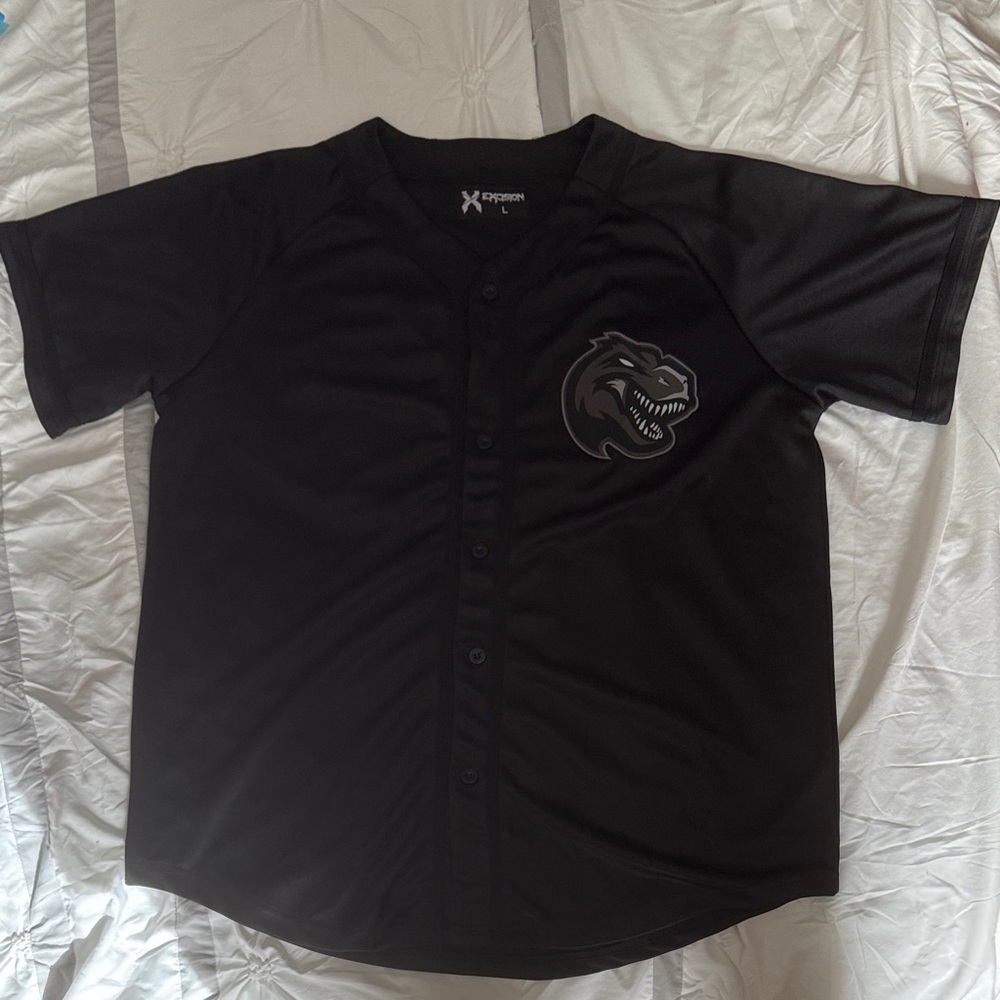 Xcision Electric Family Black and Gray Baseball Jersey Sz Lg